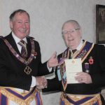 Mark Benevolent Fund Vice Patron Collarette presented to W.Bro. Neil Ratcliff of Jersey Lodge of MMM No. 257 – Saturday 10th November 2018