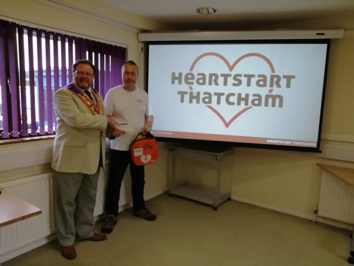 Hungerford Lodge of MMM No. 1342 donate £1,000 to Heartstart Thatcham – Saturday 27th July 2019