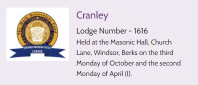 Official Visit @ Cranley Lodge of MMM No. 1616 – Monday 19th October 2020