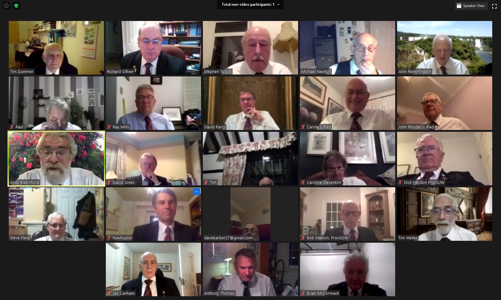 Valentia Mark Lodge No. 623 Virtual Business Meeting – Wednesday 28th October 2020