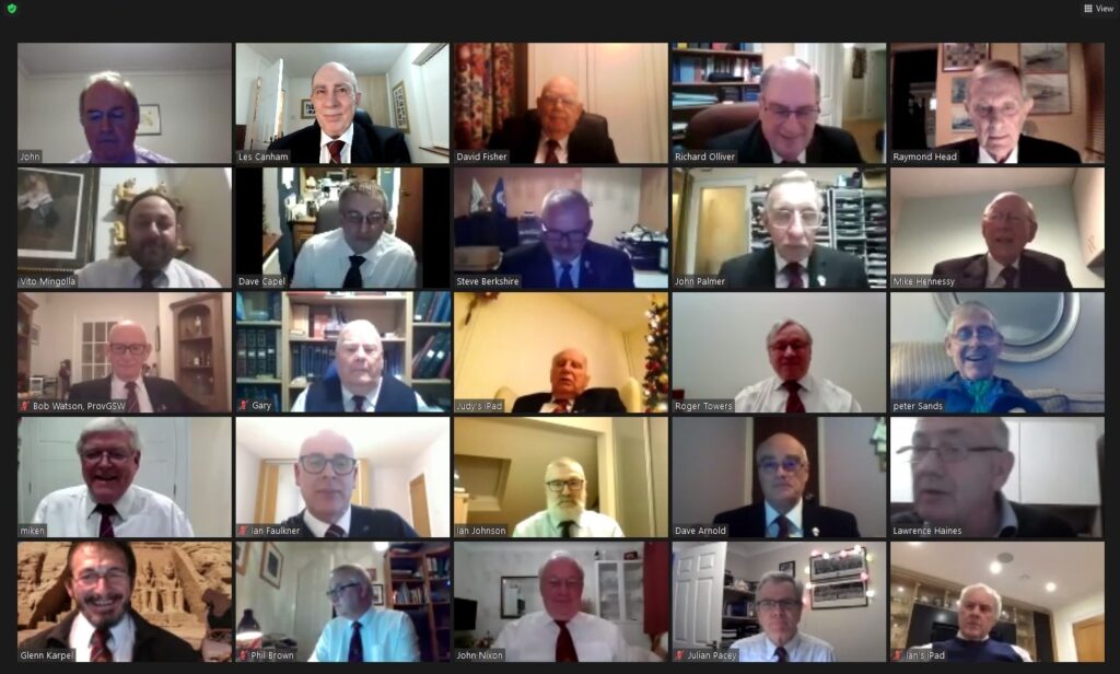 Jersey Lodge of MMM No. 257 Virtual Business Meeting – Thursday 17th December 2020