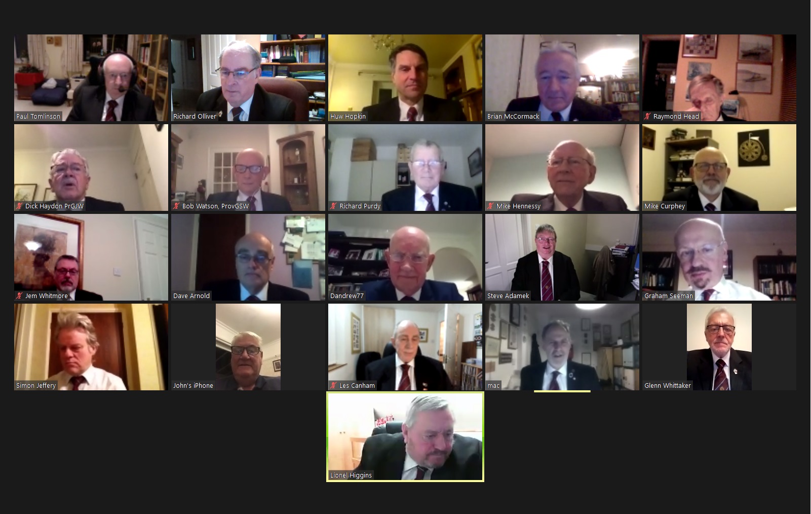 Friendship & Care Lodge of MMM No. 1555 Virtual Business Meeting – Tuesday 19th January 2021