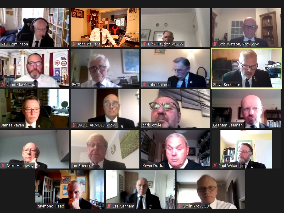 Hungerford Lodge of MMM No. 1342 Virtual Business Meeting – Tuesday 13th April 2021