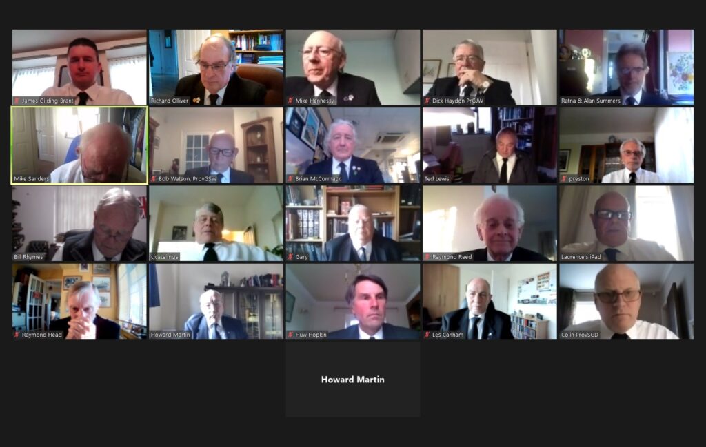 Wallingford Lodge of Mark Master Masons No 1162 Virtual Business Meeting – Wednesday 14th April 2021